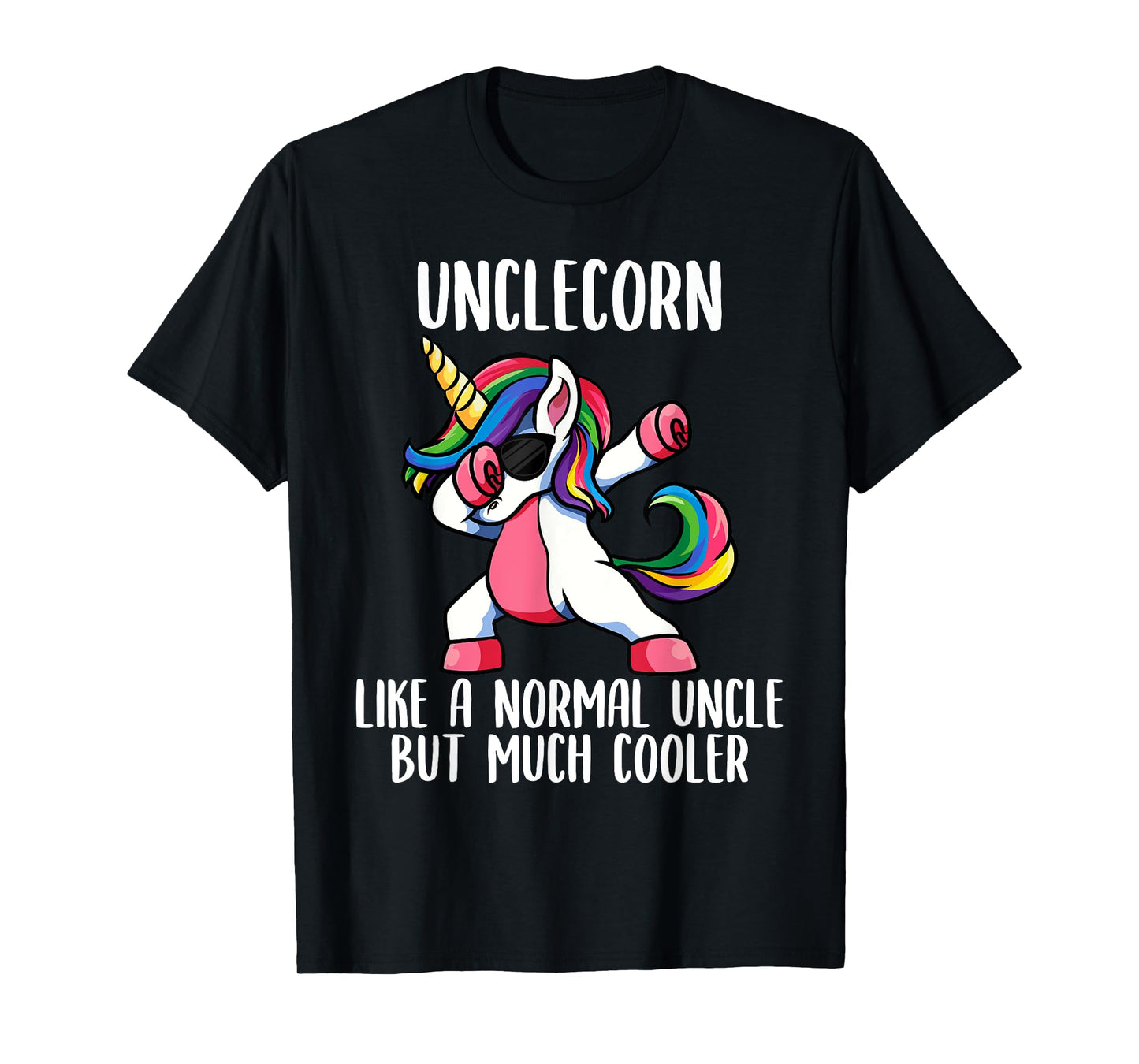 Magical Unicorn Family Matching Outfit Co. UncleCorn Cute T-Shirt, Unicorn Uncle Niece Fun Match Up Adult Tee, Black, Small