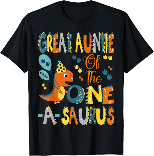 Great Auntie Of The One-A-Saurus 1St Birthday Dinosaur Party T-Shirt