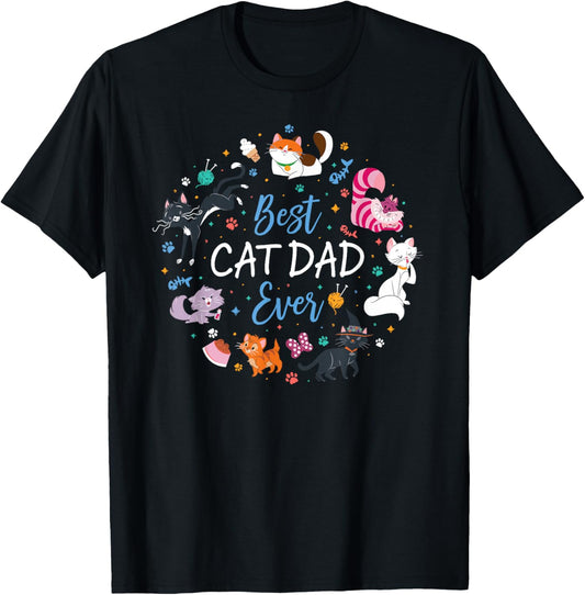Disney Pet Parent Father’s Day Disney Cats Best Cat Dad Ever T-Shirt