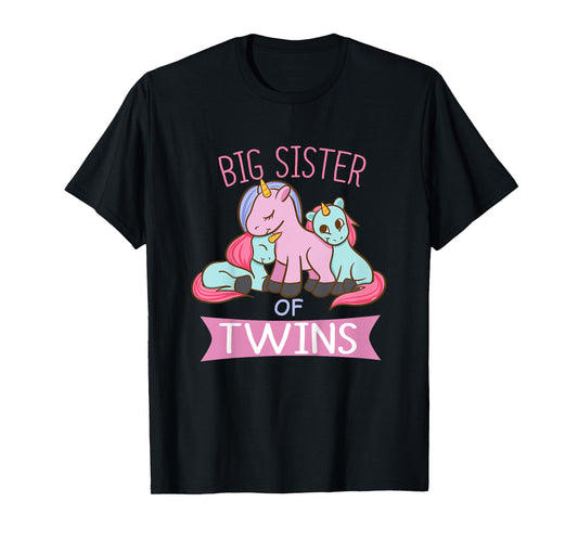 Big Sister of Twins T-Shirt Unicorn Twin T-Shirt