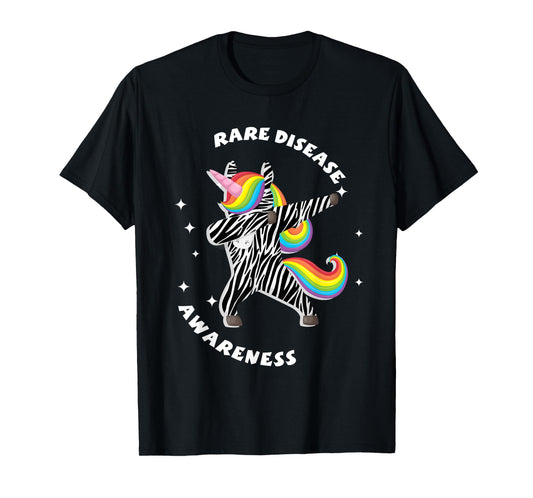 Womens Kids Unicorn Rare Illness Awareness Zebra Disease T-Shirt