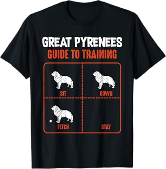 Great Pyrenees Guide To Training Funny Dog Pet Lover T-shirt Men Women Girls Kids T-Shirt