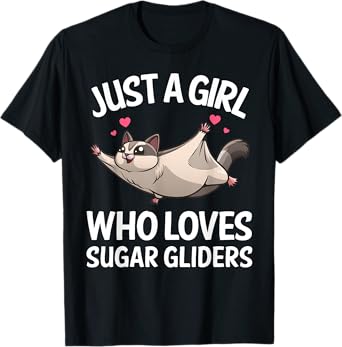Funny Sugar Glider Design For Girls Women Gliding Animal T-Shirt