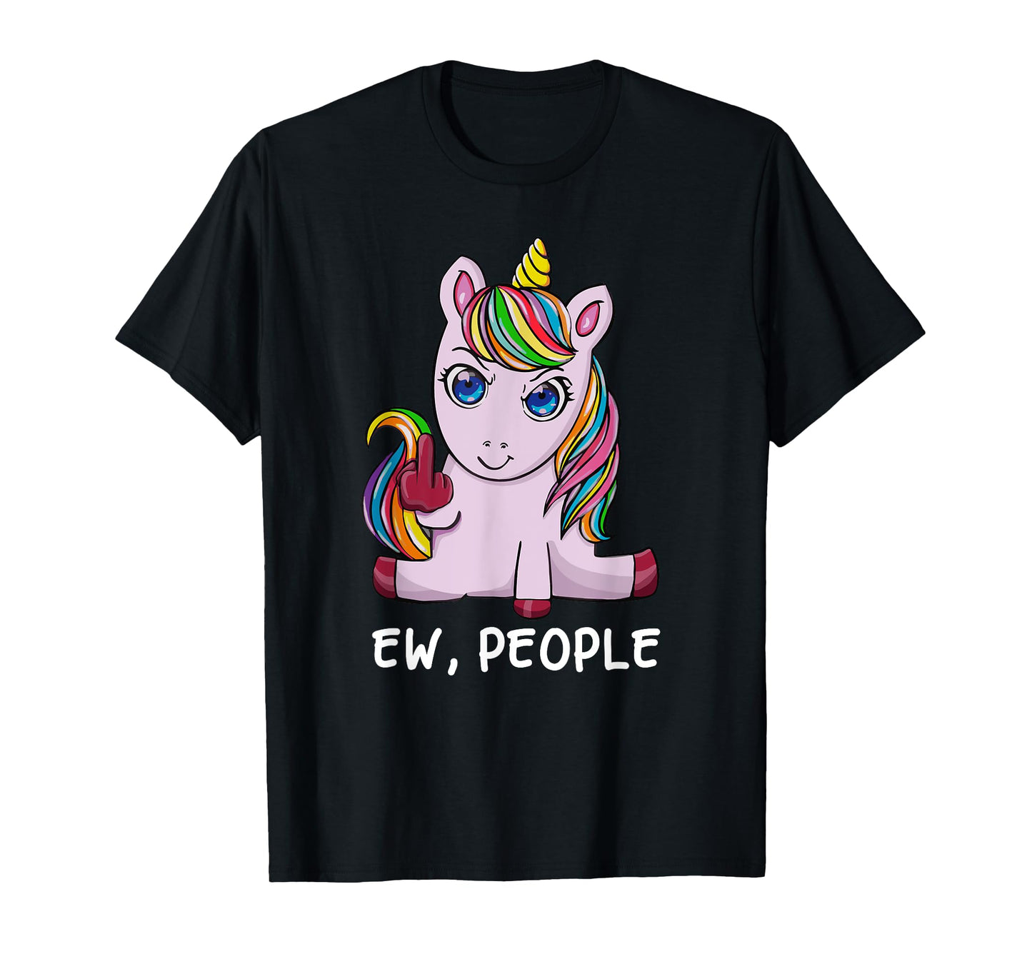 Funny Ew, People I Hate People Antisocial Unicorn T-Shirt