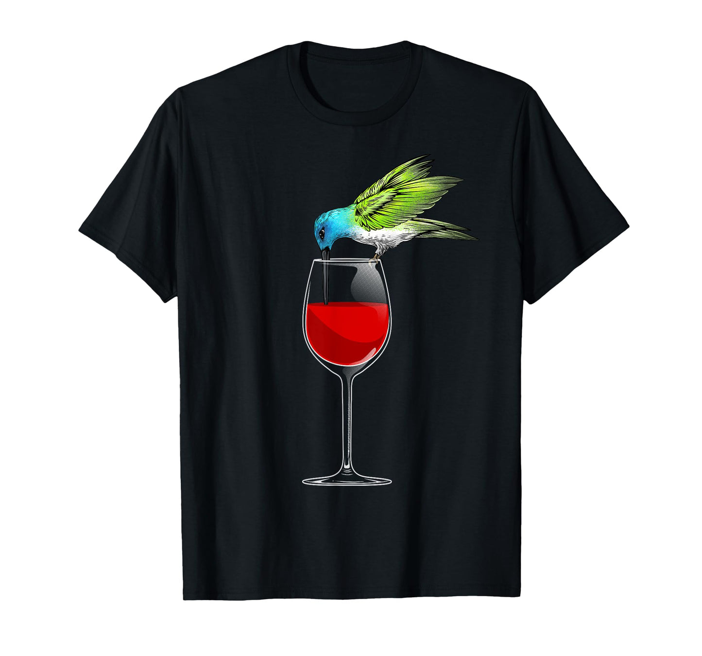 Cool Hummingbird For Men Women Wine Glass Animal Bird Lover T-Shirt
