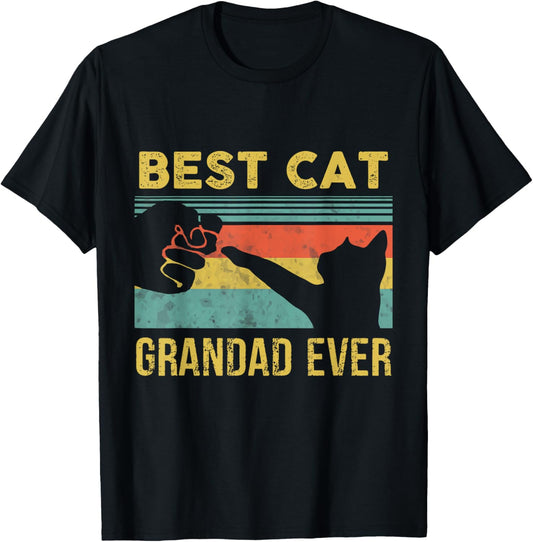 Best Cat Grandad Ever Vintage Cats Happy Father's Day T-Shirt