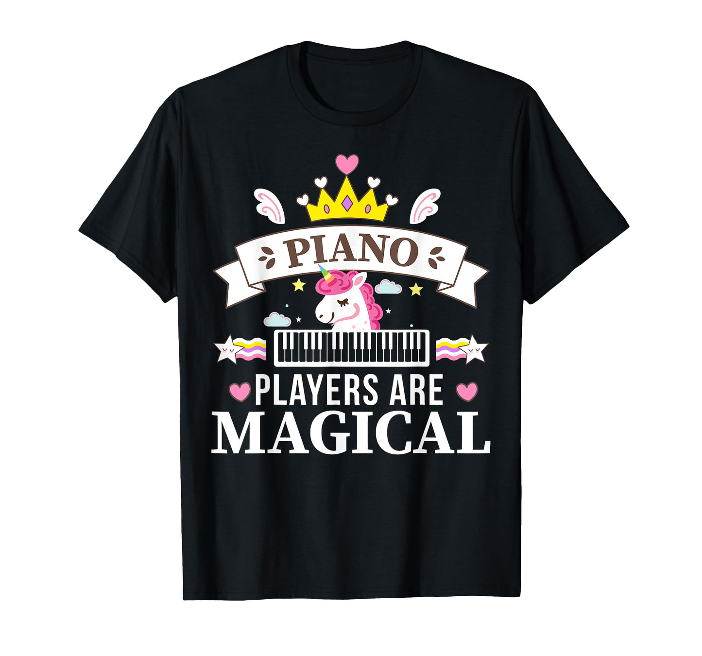 Piano Player Girl, Unicorn Student Learning Pianist Music T-Shirt