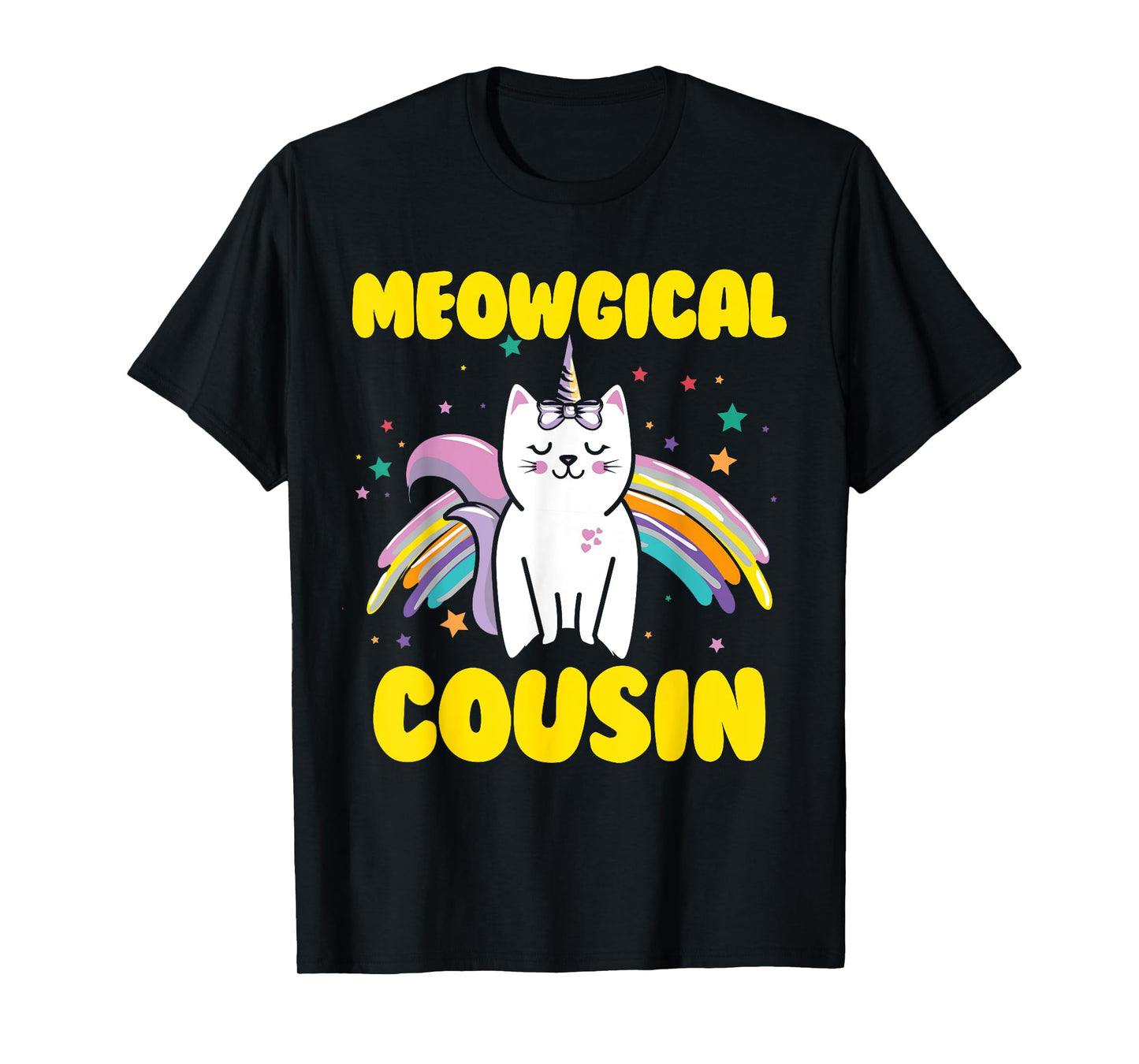 Meowgical Cousin Magical Kitty Cat Unicorn T-Shirt T-Shirt
