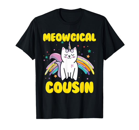 Meowgical Cousin Magical Kitty Cat Unicorn T-Shirt T-Shirt