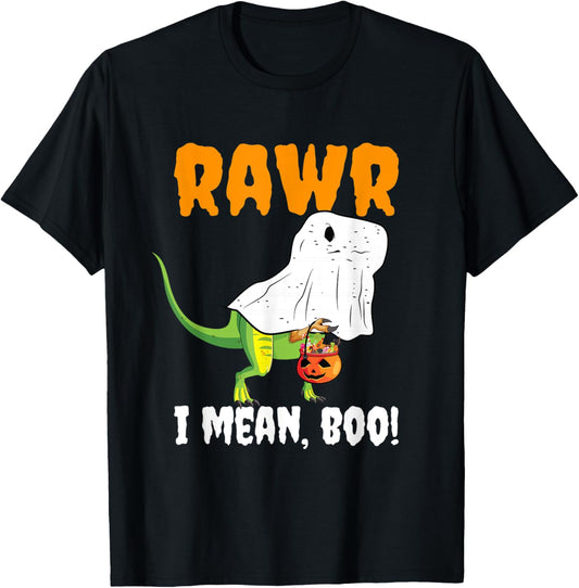 Rawr I Mean Boo TRex Dinosaur Ghost Halloween T-Shirt