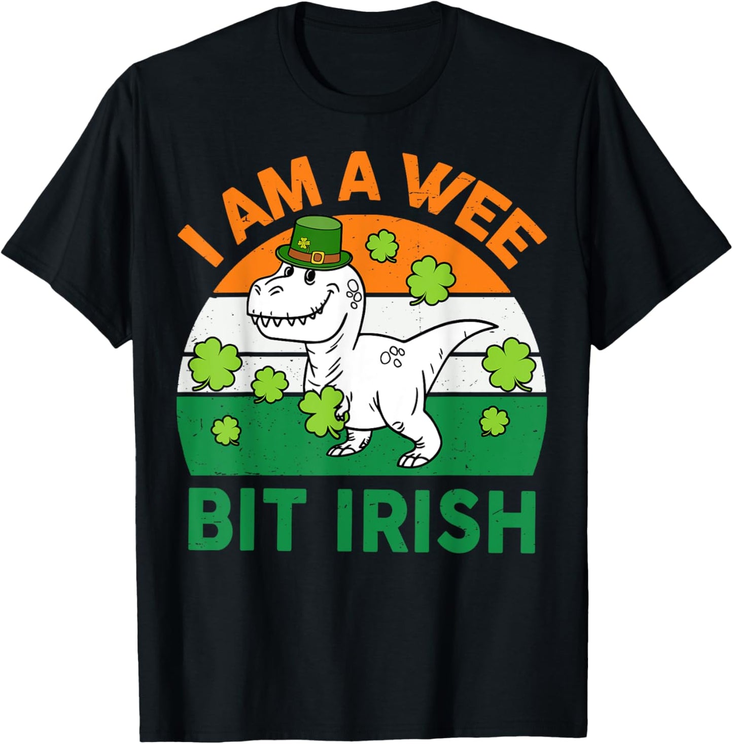 St Patrick Day Wee Bit Irish Dinosaur Toddler Boy Kids Funny T-Shirt