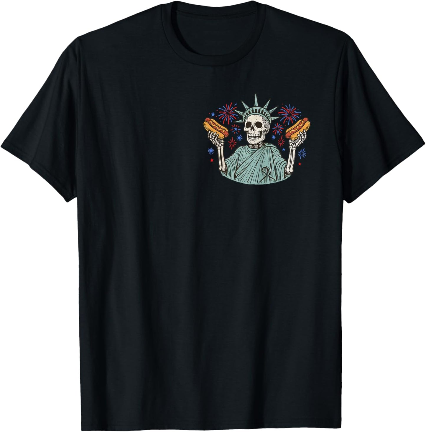 (2 SIDES) I'm Just Here For The Wieners Skeleton Hot Dog T-Shirt