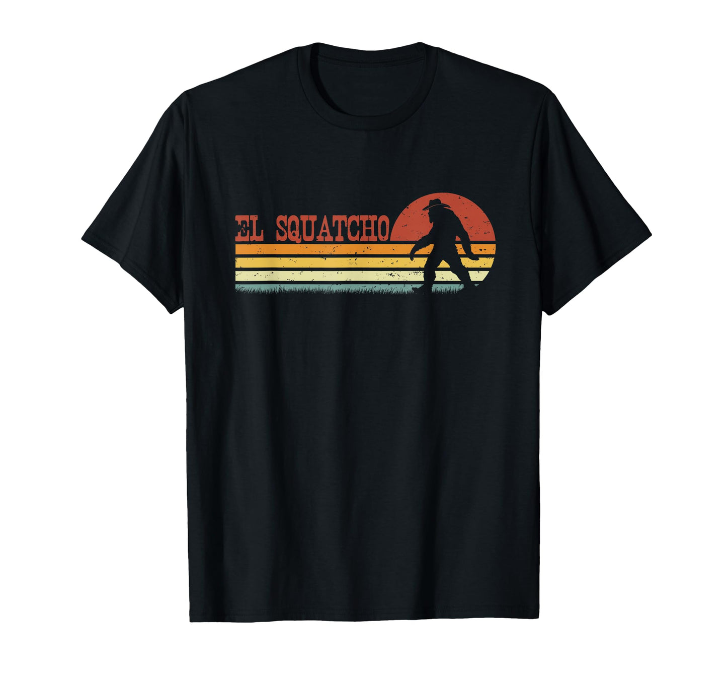 El Squatcho - Funny Retro Stripes Bigfoot Cinco de Mayo T-Shirt
