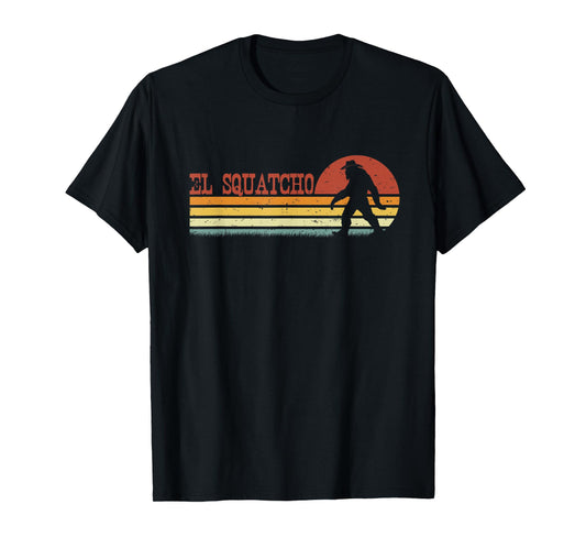 El Squatcho - Funny Retro Stripes Bigfoot Cinco de Mayo T-Shirt