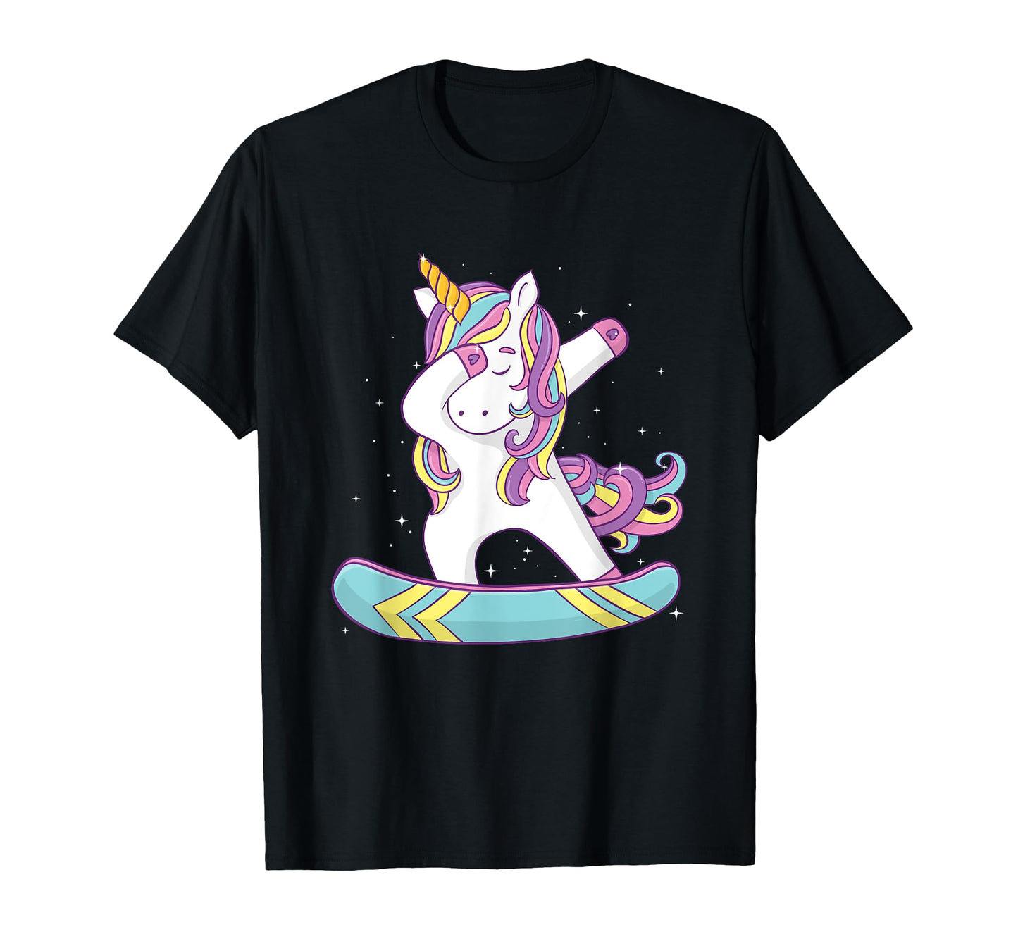 Unicorn Dabbing Snowboarder - Snowboard Snowboarding Lover T-Shirt