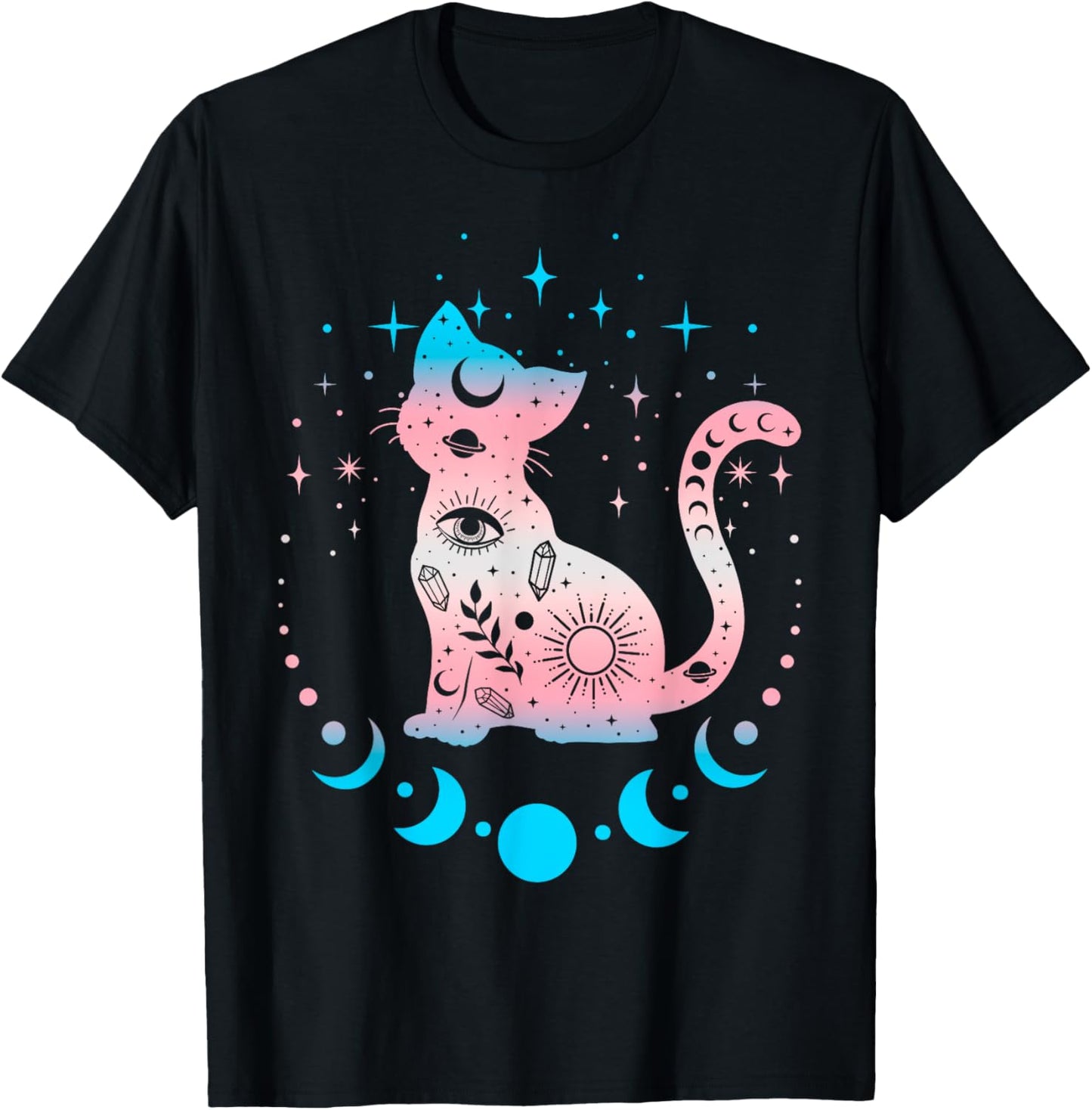 Transgender Cat Astrology Celestial LGBT Pride Trans T-Shirt