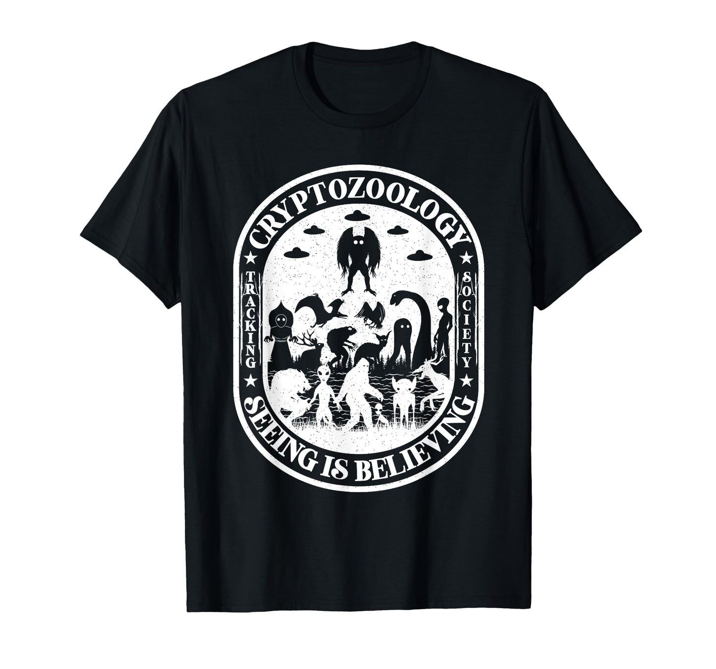 Bigfoot Nessie Mothman And Aliens Cryptid Team Cryptozoology T-Shirt