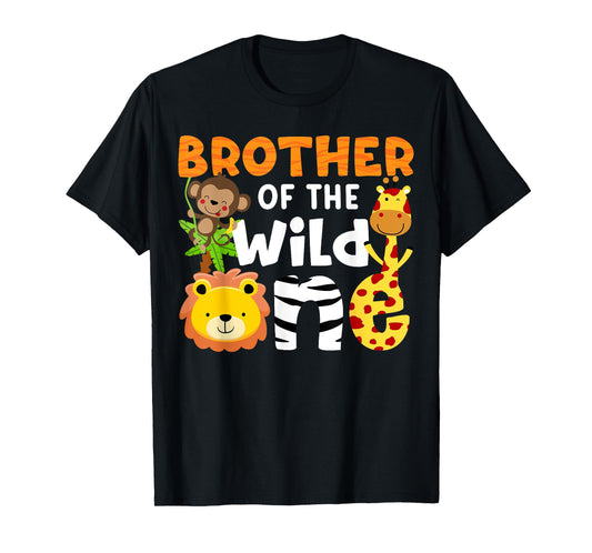Brother of the Wild One Zoo Theme Bday Safari Jungle Animals T-Shirt