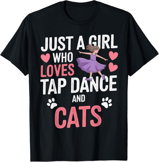 I Love Tap Dancing and Cats Gifts Tap Dancer Lover Gifts T-Shirt