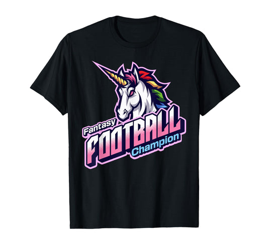 Fantasy Football Champion Funny Mens First Place Unicorn T-Shirt