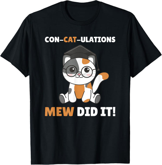 Kids Con Cat Ulations Cat Graduation T-Shirt