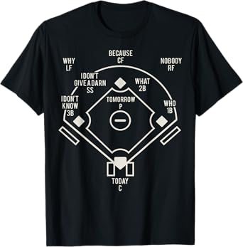 Who's On First Classic Baseball Abbott Funny Baseball Lover T-Shirt