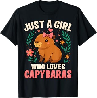 Just a Girl Who Loves Capybaras Cute Rodent Animal T-Shirt