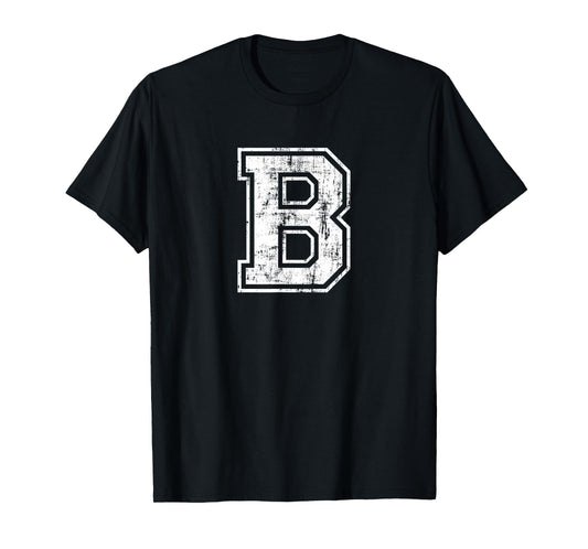 Letter B Uppercase Alphabet Initial School College Varsity T-Shirt