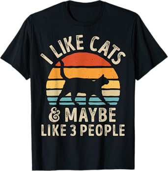 I Like Cats And Maybe Like 3 People Cat Retro Men T-Shirt
