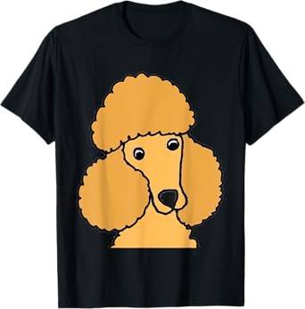 Smileteespetsa Cute Apricot Miniature Poodle Dog Face Art T-Shirt