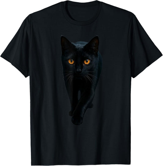 Black Cat Yellow Eyes T-Shirt Cats Tee Shirt Gifts T-Shirt