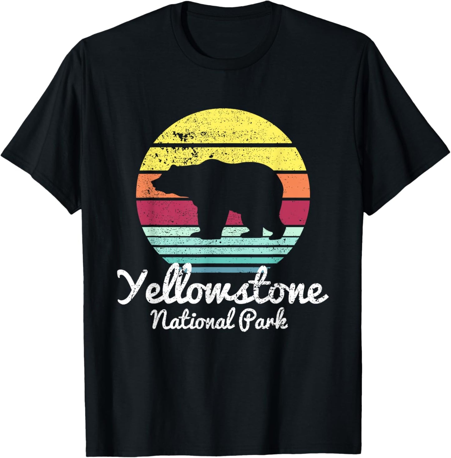 Vintage Retro Yellowstone National Park Wyoming Bear T Shirt T-Shirt
