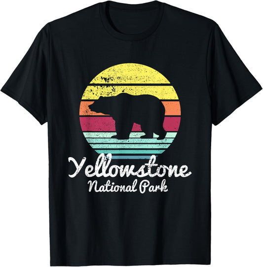 Vintage Retro Yellowstone National Park Wyoming Bear T Shirt T-Shirt