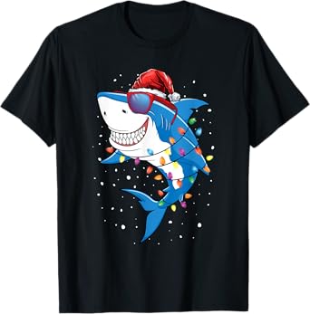 Christmas Shark Shirt Xmas Funny Santa Shark T-Shirt