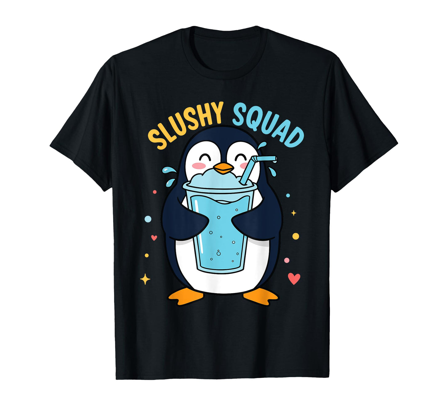 Teens Crewneck Drink Ice Slurpee Slushy Squad Kids Fun T-Shirt