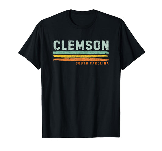 Vintage Stripes Clemson SC T-Shirt