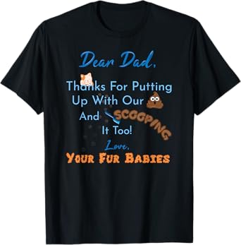 From Fur Babies for Father - Father's Day Cat Dad T-Shirt for Men Women