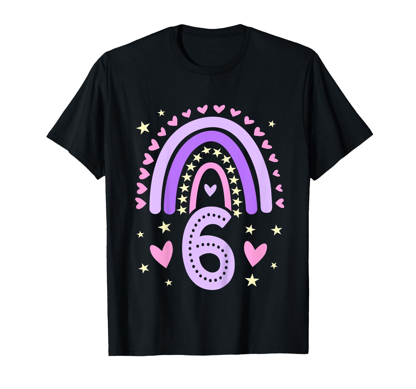 6th Birthday Rainbow Butterfly 6 Years Old Six 6 Birthday T-Shirt