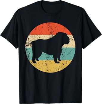 English Bulldog Retro English Bulldog Dog T-Shirt