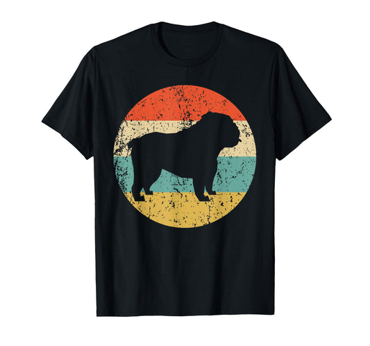 English Bulldog Shirt - Retro English Bulldog Dog T-Shirt Men Women Girls Kids T-Shirt
