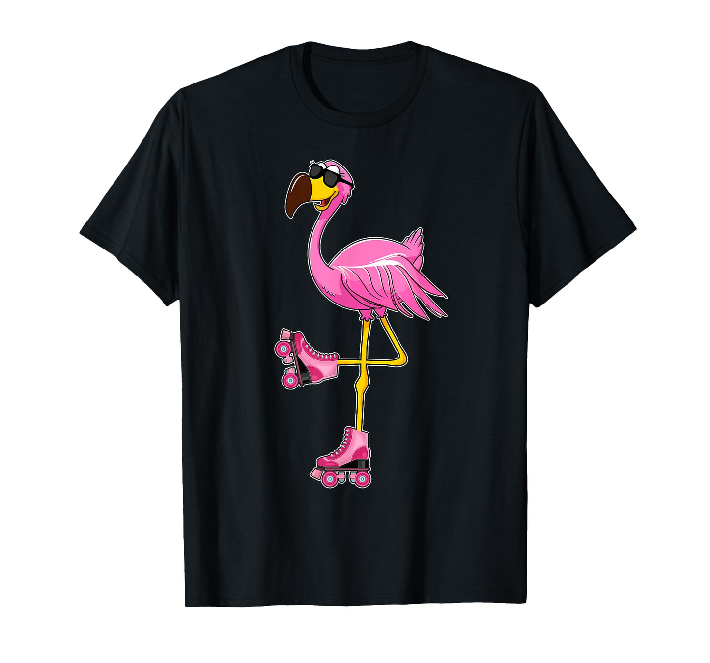 Flamingo Roller Skates - Funny Flamingo Lover Roller Skaters T-Shirt
