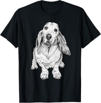 Daisy Dog Bassett Hound Illustration Men Women Kids T-Shirt