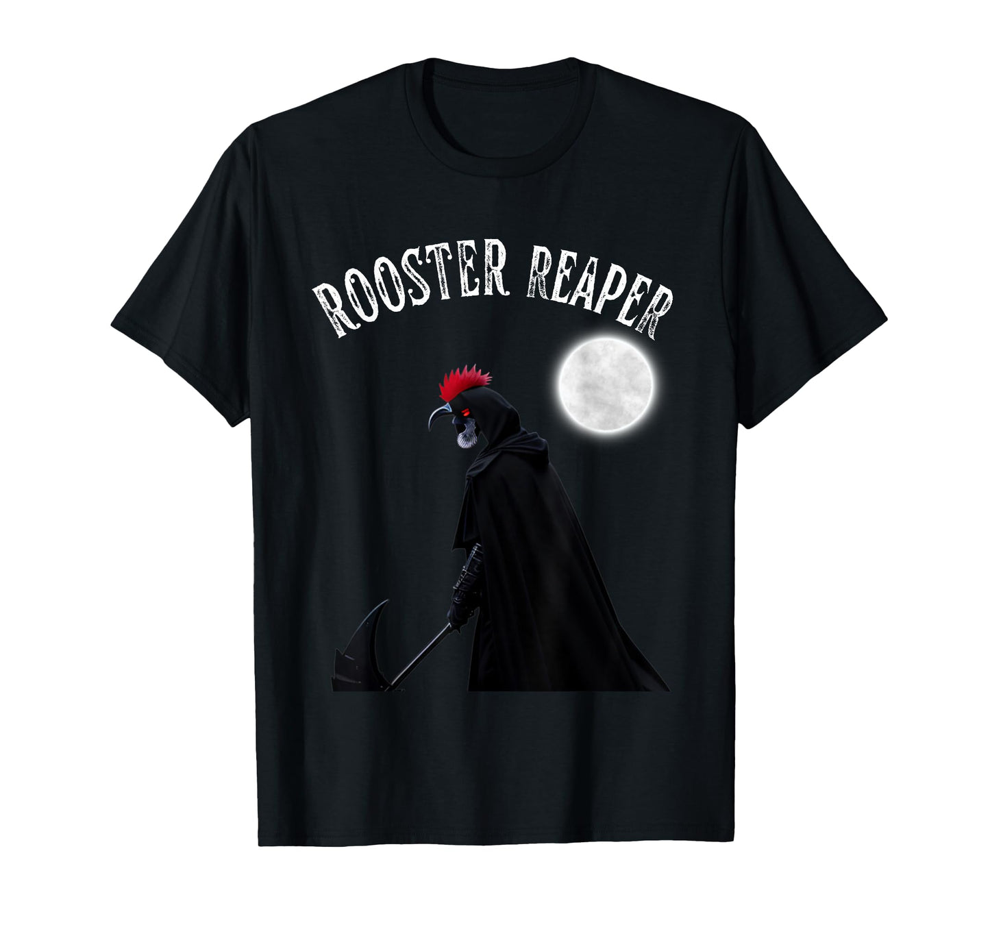 Halloween Scary Chicken Rooster Reaper Goth Farmer T-Shirt