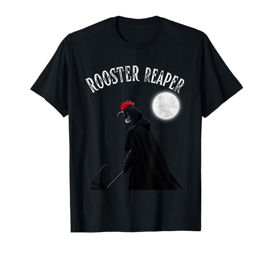 Halloween Scary Chicken Rooster Reaper Goth Farmer T-Shirt