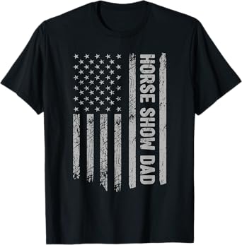Funny Horse Show Dad America US Flag Patriot - Vintage T-Shirt