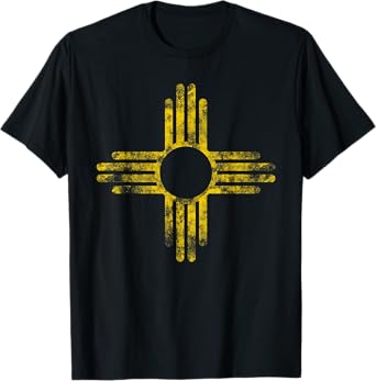 Vintage New Mexico Flag Yellow Zia Sun Symbol T-Shirt