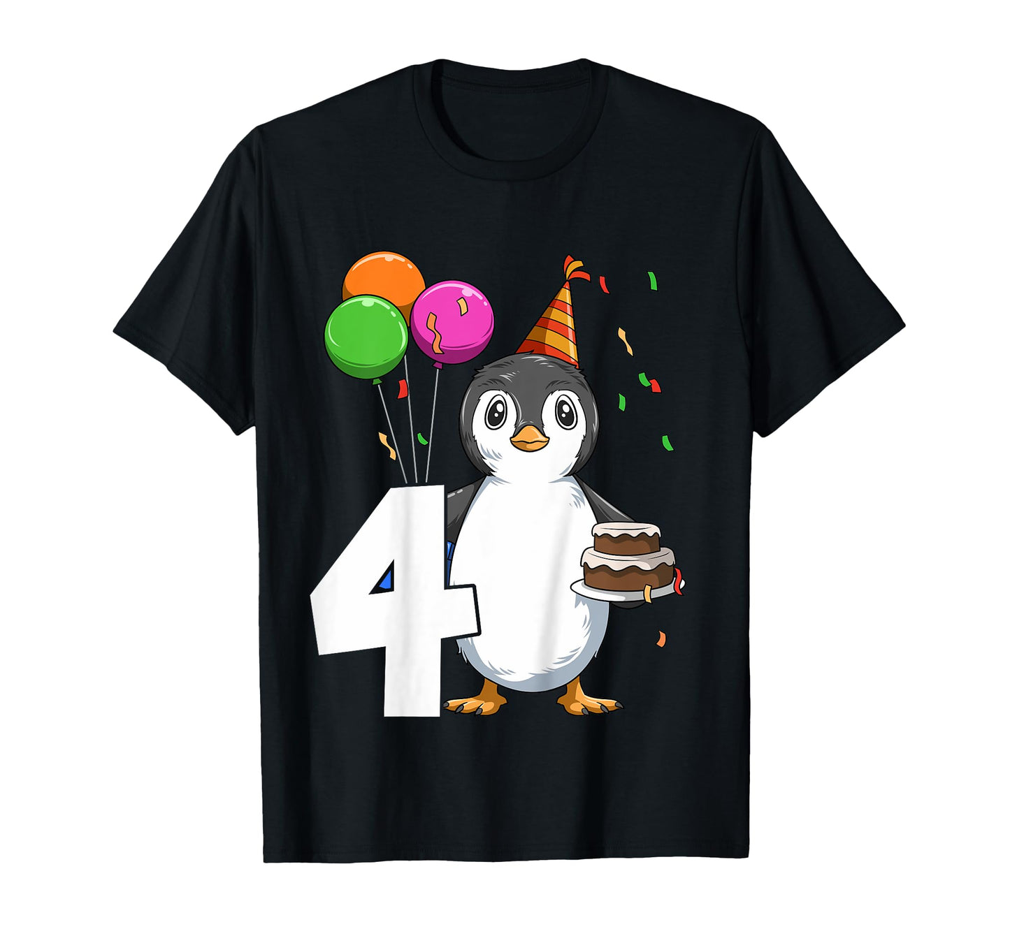 Penguin Birthday 4 Penguin 4th Birthday Outfit Penguin Party T-Shirt