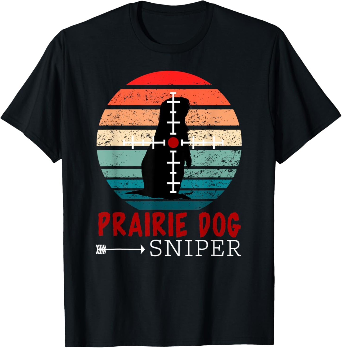 Prairie Dog Sniper - Retro prairie dog sunset cool vintage T-Shirt