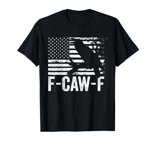 F-Caw-F Black Crow Black Bird Retro USA Flag Vintage F-Caw-F T-Shirt