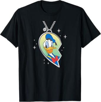 Disney BFF Best Friends Matching Heart Necklace Donald Duck T-Shirt
